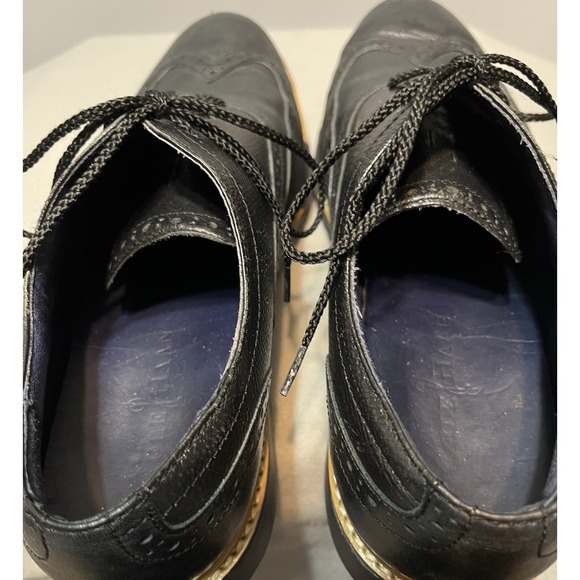 Cole Haan Black Wingtip Oxford Leather Shoes Lace Up Morris Size‎ 8M C11233 - Picture 11 of 12